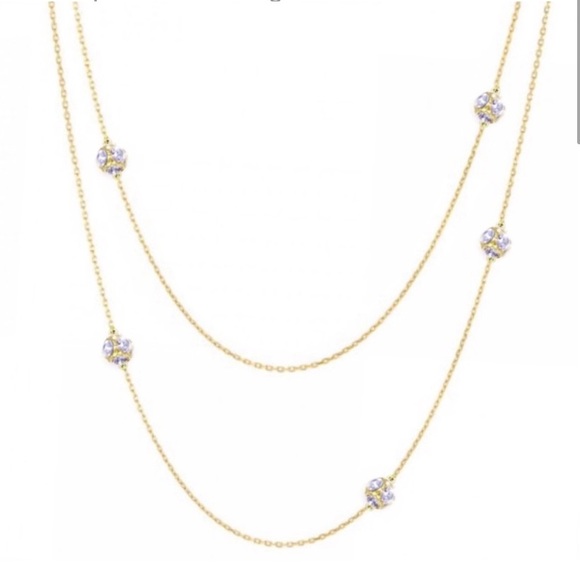 Kate Spade NWT Lady Marmalade gold scatter necklace 12k gold plated 32” long - Picture 9 of 10